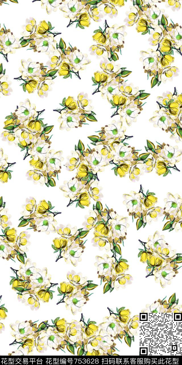 小碎花满版花数码花卉类数码印花华亿平台下载（图片编号: 753628） - 瓦栏（Walan）
