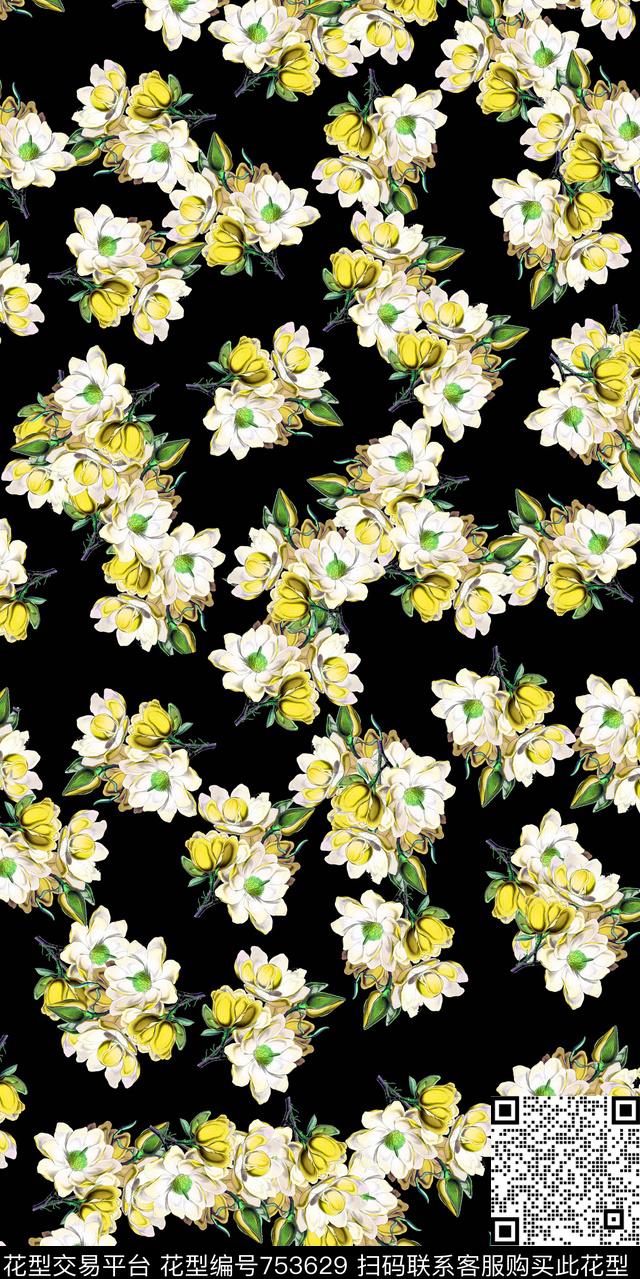小碎花满版花数码花卉类数码印花华亿平台下载（图片编号: 753629） - 瓦栏（Walan）