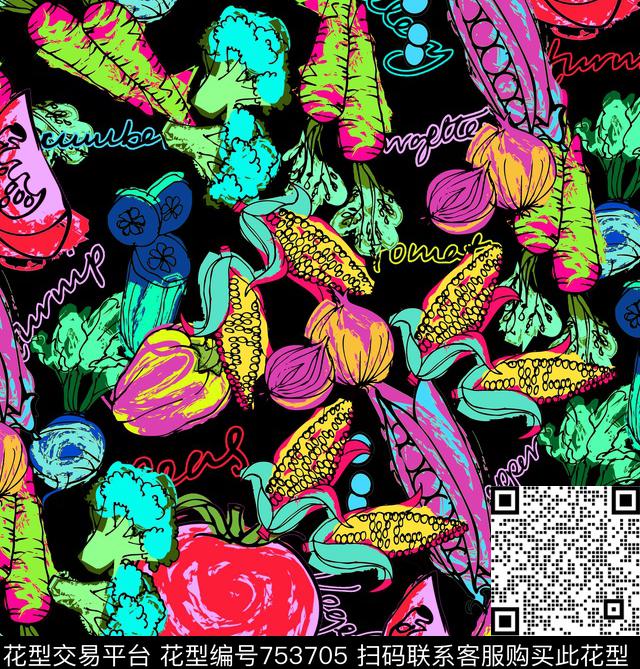 漫画趣味水果传统印花华亿平台下载（图片编号: 753705） - 瓦栏（Walan）