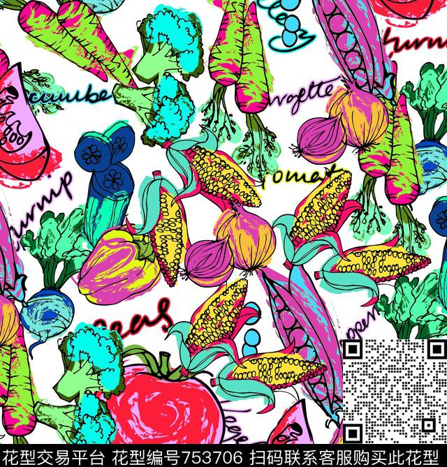 漫画趣味水果传统印花华亿平台下载（图片编号: 753706） - 瓦栏（Walan）