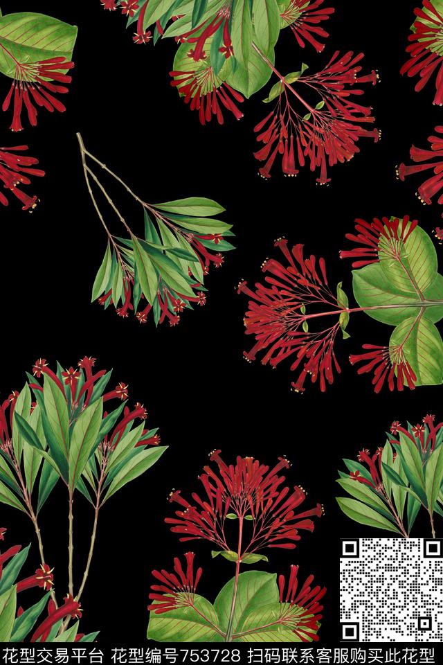 花朵花卉数码印花华亿平台下载（图片编号: 753728） - 瓦栏（Walan）