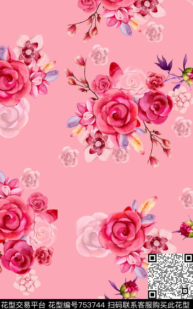 flowercolorisecolorfull数码印花华亿平台下载（图片编号: 753744） - 瓦栏（Walan）