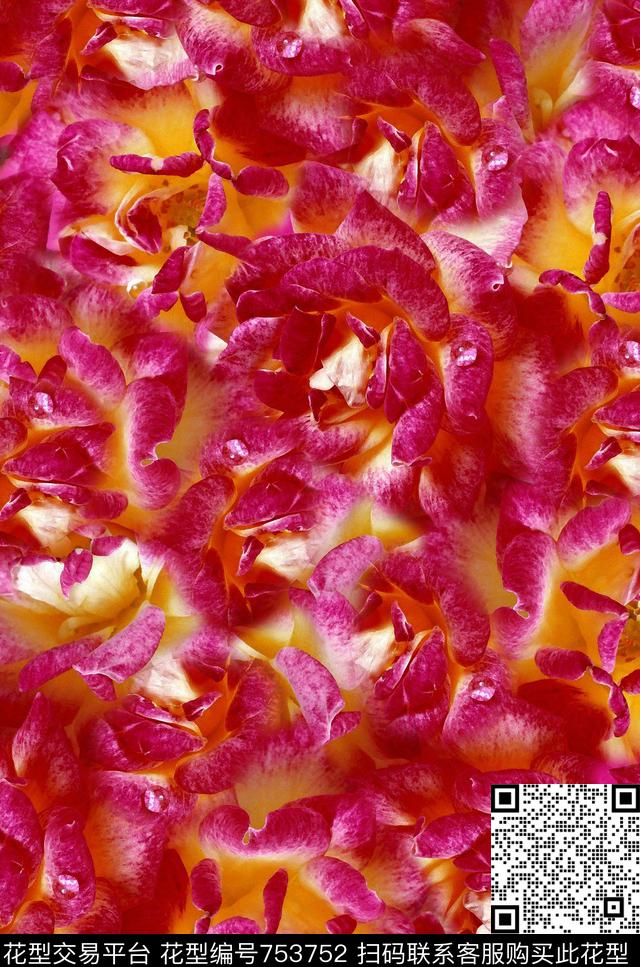 丝巾女装家纺时尚花卉数码印花华亿平台下载（图片编号: 753752） - 瓦栏（Walan）