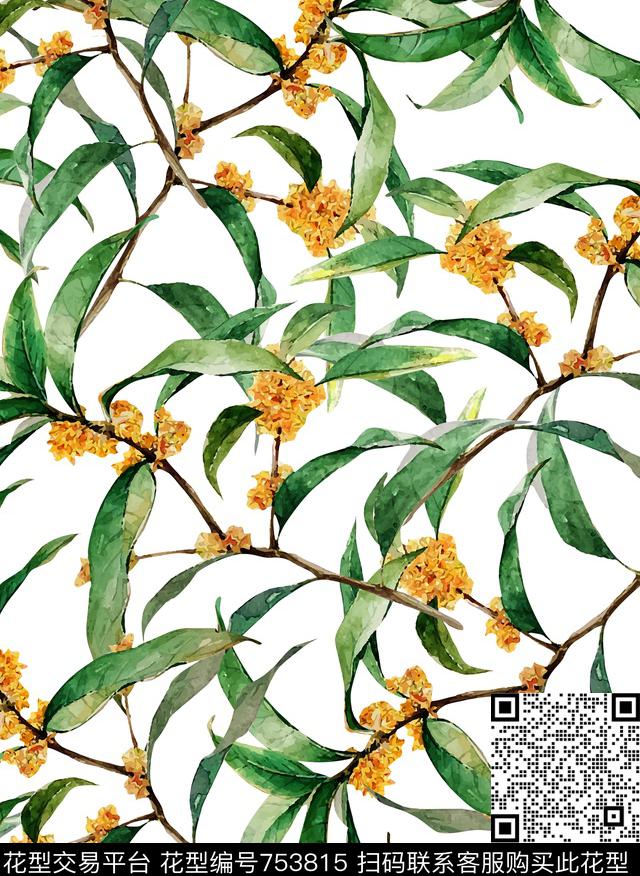 丝巾女装家纺时尚花卉数码印花华亿平台下载（图片编号: 753815） - 瓦栏（Walan）