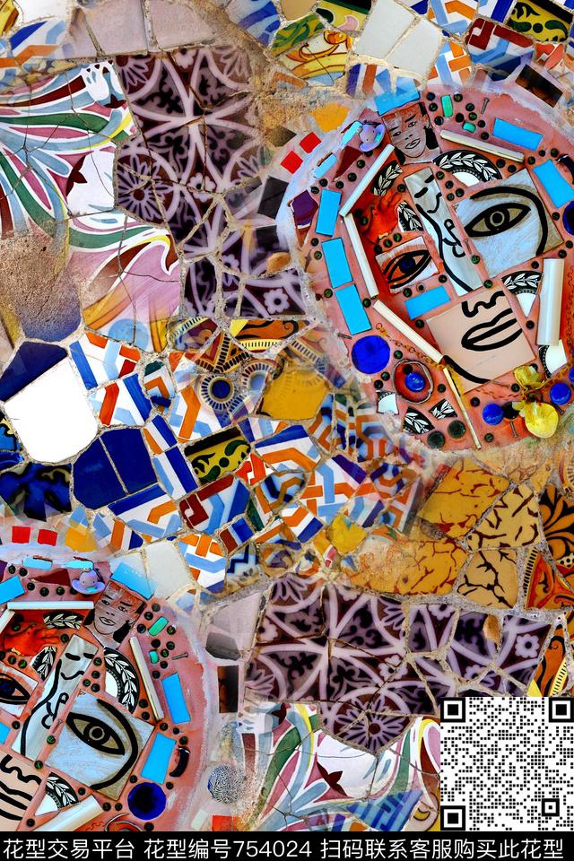 抽象几何瓷砖数码印花华亿平台下载（图片编号: 754024） - 瓦栏（Walan）