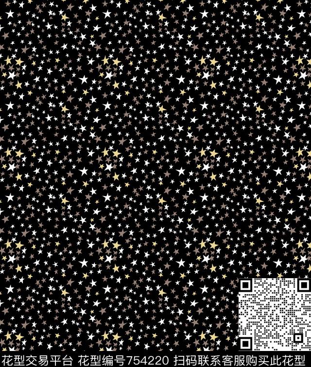 抽象几何五角星数码印花华亿平台下载（图片编号: 754220） - 瓦栏（Walan）