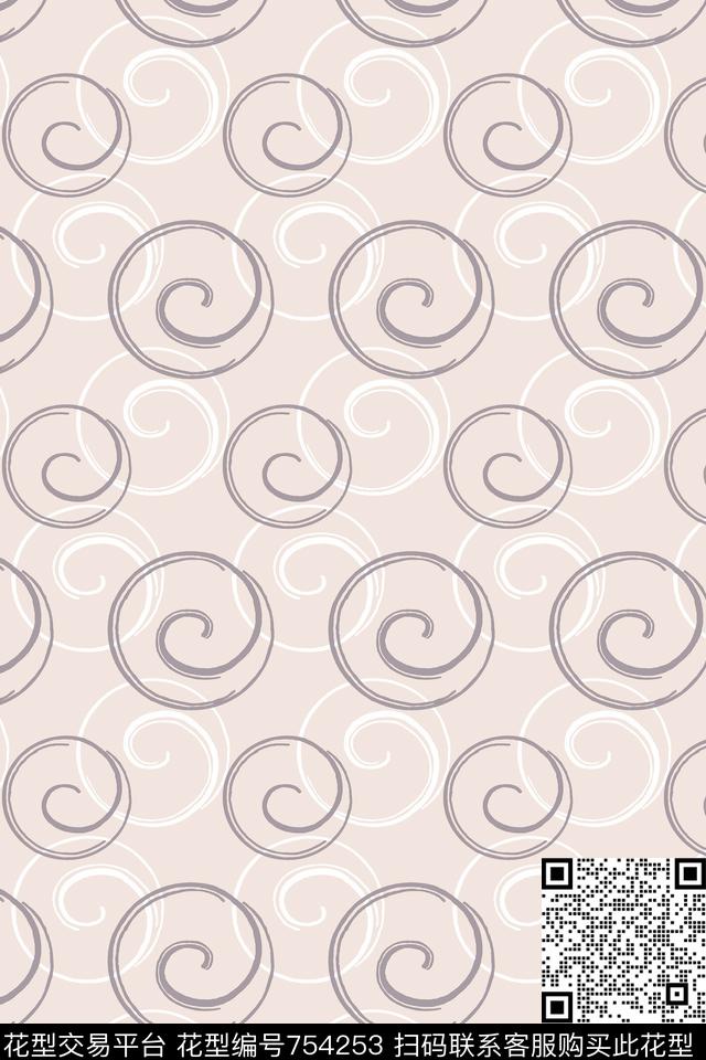 几何螺旋图案数码印花华亿平台下载（图片编号: 754253） - 瓦栏（Walan）