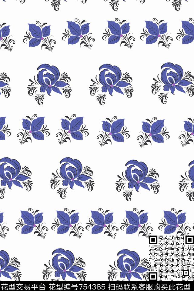 小碎花花朵花卉传统印花华亿平台下载（图片编号: 754385） - 瓦栏（Walan）