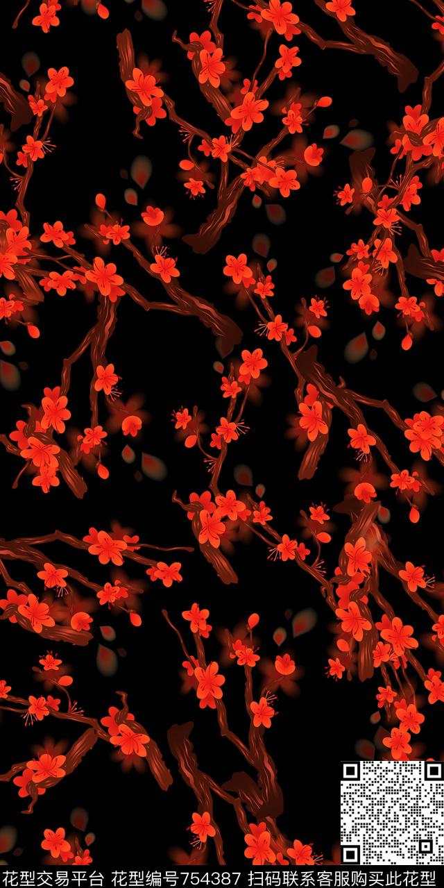 满版花数码花卉类乱花数码印花华亿平台下载（图片编号: 754387） - 瓦栏（Walan）