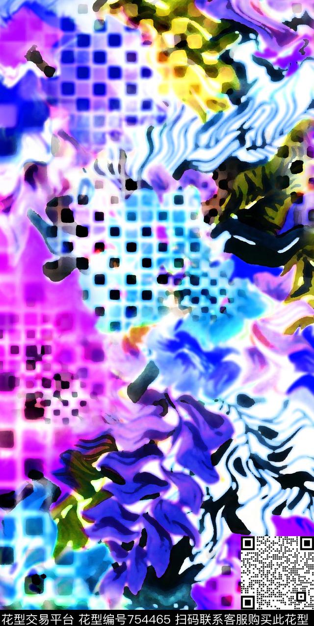 油墨纹理数码印花华亿平台下载（图片编号: 754465） - 瓦栏（Walan）