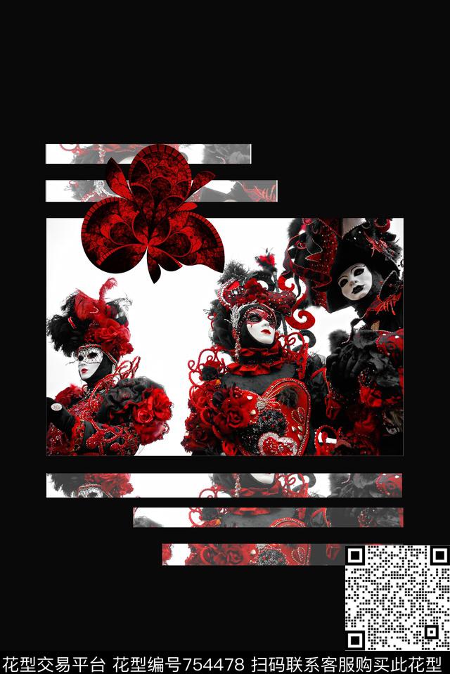 欧美卷草纹民族风数码印花华亿平台下载（图片编号: 754478） - 瓦栏（Walan）