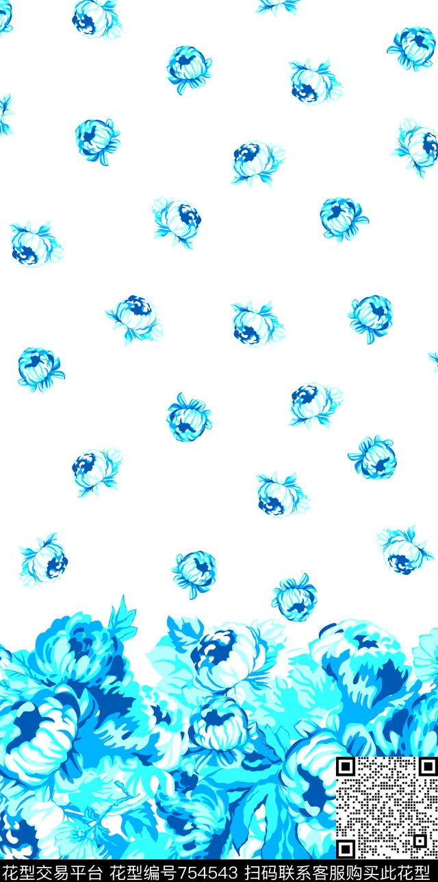 菊花花卉传统印花华亿平台下载（图片编号: 754543） - 瓦栏（Walan）