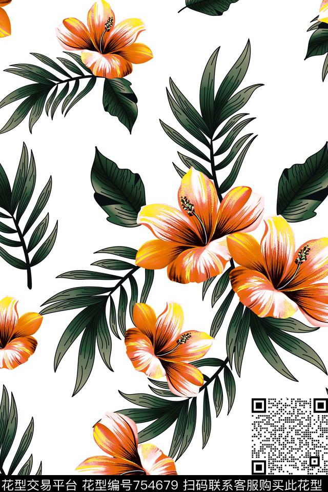 乱花花卉花朵传统印花华亿平台下载（图片编号: 754679） - 瓦栏（Walan）