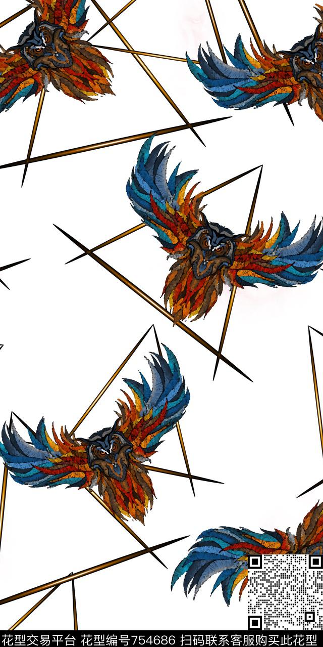 三角形十字不规则几何数码印花华亿平台下载（图片编号: 754686） - 瓦栏（Walan）