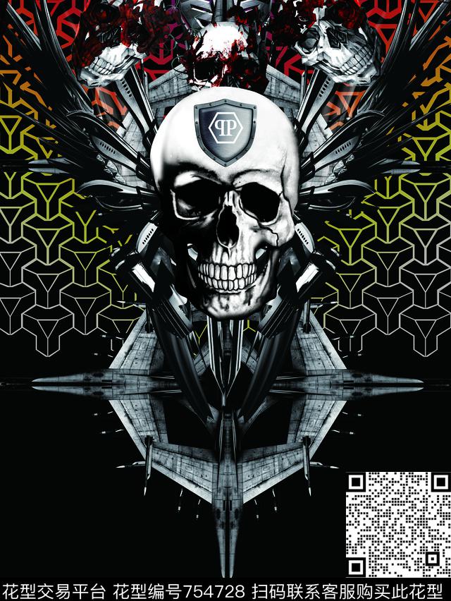 潮流图案男装数码印花PP数码印花华亿平台下载（图片编号: 754728） - 瓦栏（Walan）