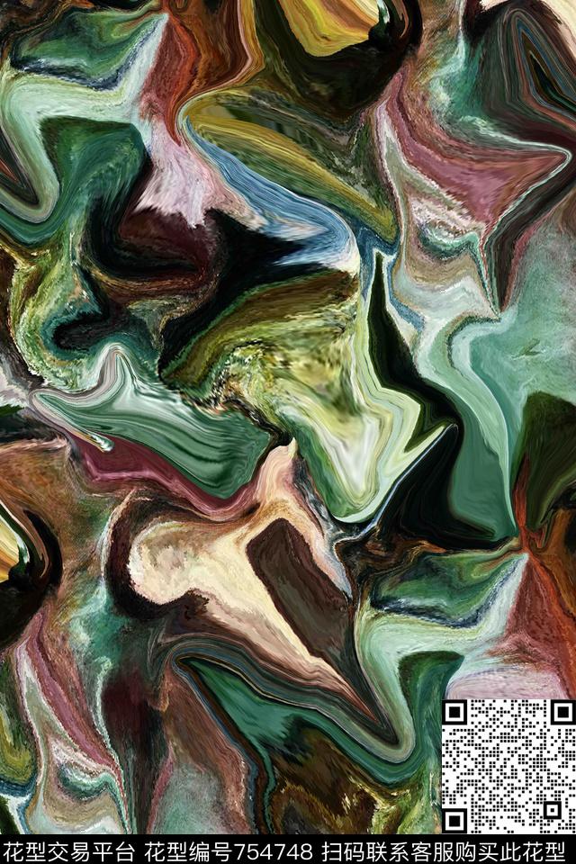 时尚流行个性数码印花华亿平台下载（图片编号: 754748） - 瓦栏（Walan）