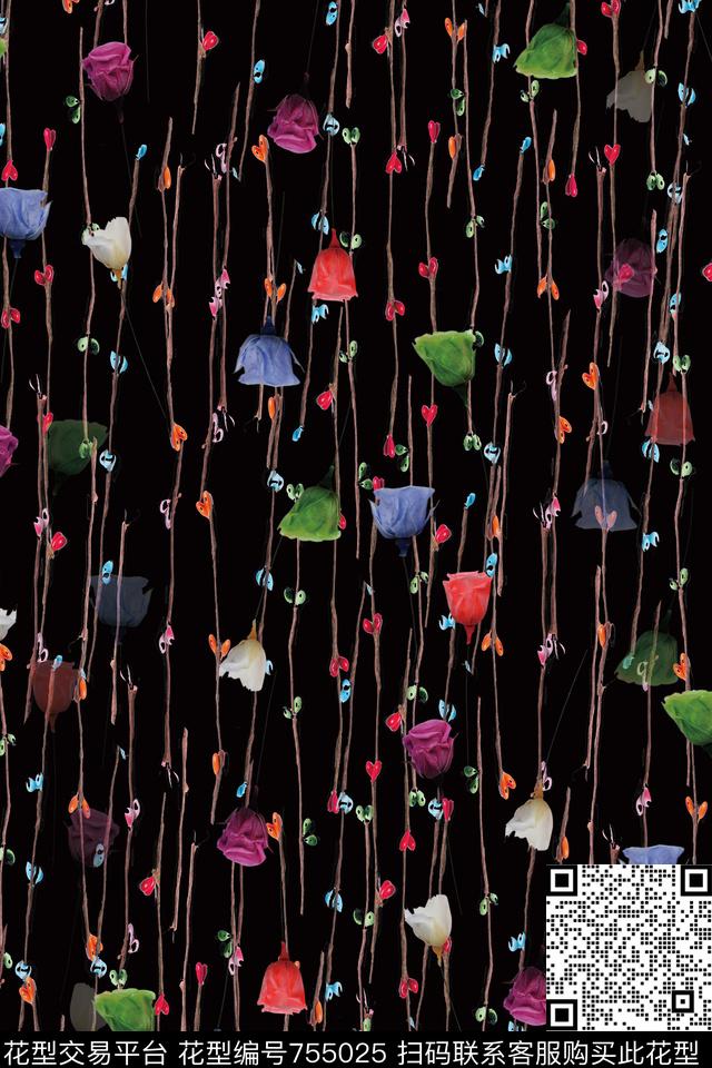 花瓣花朵花卉数码印花华亿平台下载（图片编号: 755025） - 瓦栏（Walan）