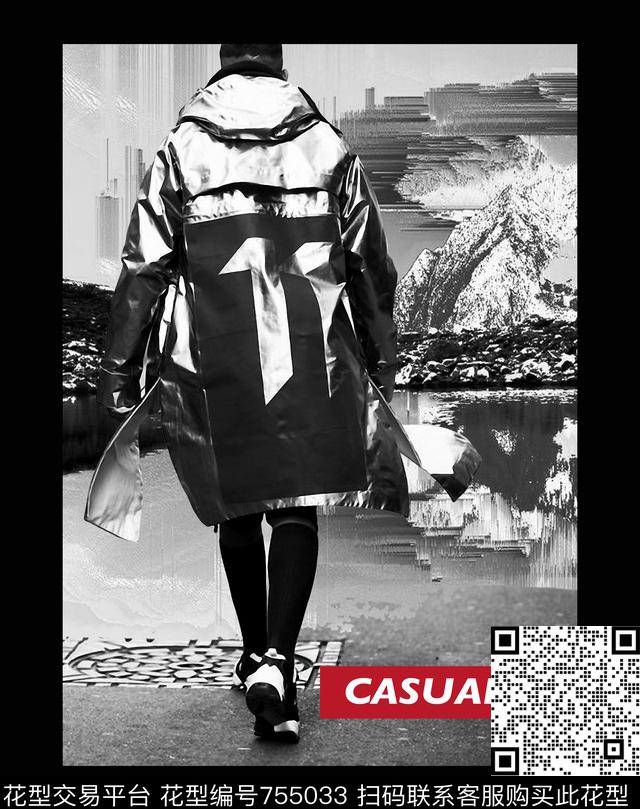 黑白人像人物男装传统印花华亿平台下载（图片编号: 755033） - 瓦栏（Walan）