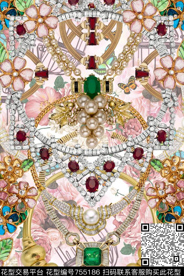 项链宝石珠宝数码印花华亿平台下载（图片编号: 755186） - 瓦栏（Walan）