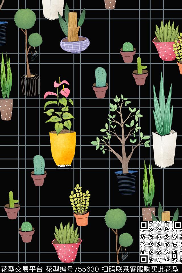 小清新淡雅乱花花卉数码印花华亿平台下载（图片编号: 755630） - 瓦栏（Walan）