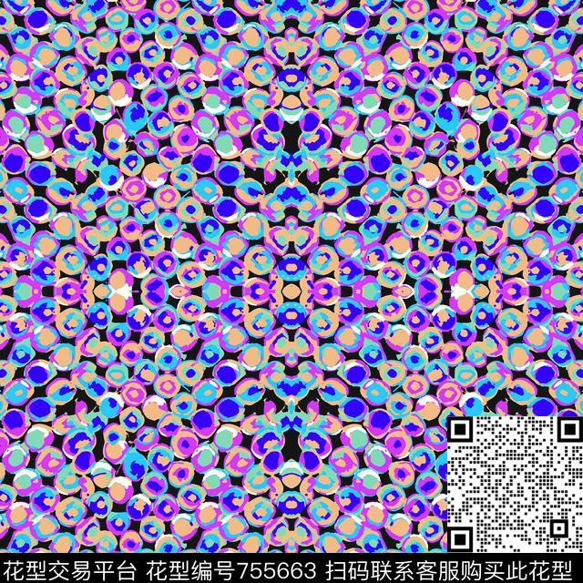 女装色块圆形传统印花华亿平台下载（图片编号: 755663） - 瓦栏（Walan）