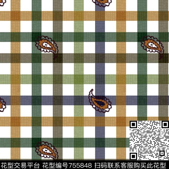 苏格兰格火腿花传统印花华亿平台下载（图片编号: 755848） - 瓦栏（Walan）