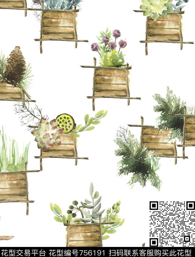 几何小碎花花卉数码印花华亿平台下载（图片编号: 756191） - 瓦栏（Walan）