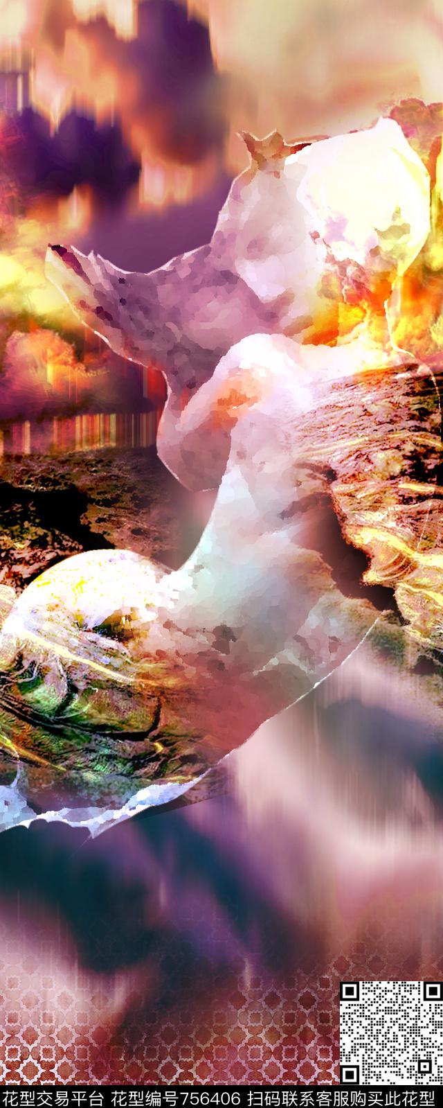 抽象渲染数码印花华亿平台下载（图片编号: 756406） - 瓦栏（Walan）