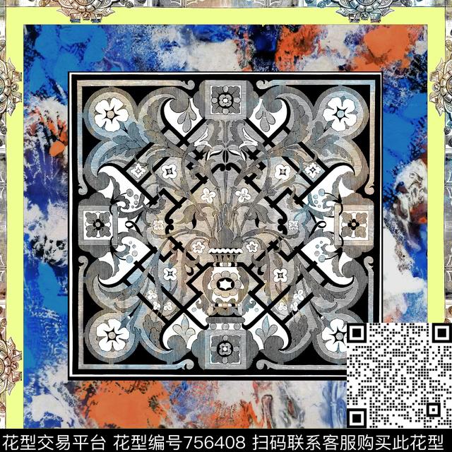 波西米亚数码印花华亿平台下载（图片编号: 756408） - 瓦栏（Walan）