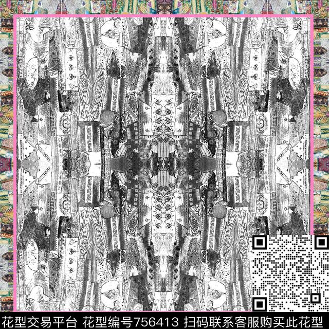 抽象数码数字数码印花华亿平台下载（图片编号: 756413） - 瓦栏（Walan）