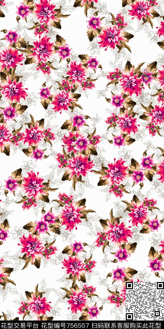 乱花小碎花满版花数码印花华亿平台下载（图片编号: 756557） - 瓦栏（Walan）