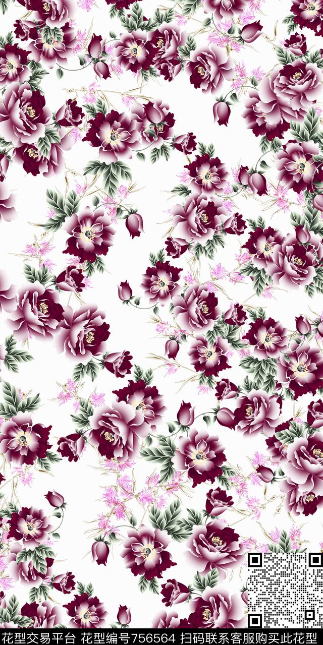 乱花小碎花满版花数码印花华亿平台下载（图片编号: 756564） - 瓦栏（Walan）