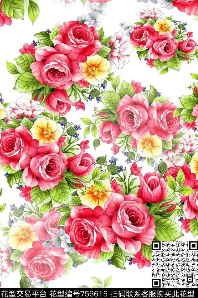 花卉数码印花华亿平台下载（图片编号: 756615） - 瓦栏（Walan）