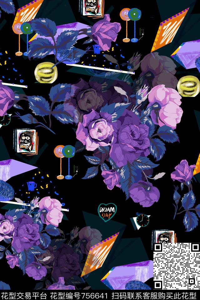 音乐符号水果趣味数码印花华亿平台下载（图片编号: 756641） - 瓦栏（Walan）