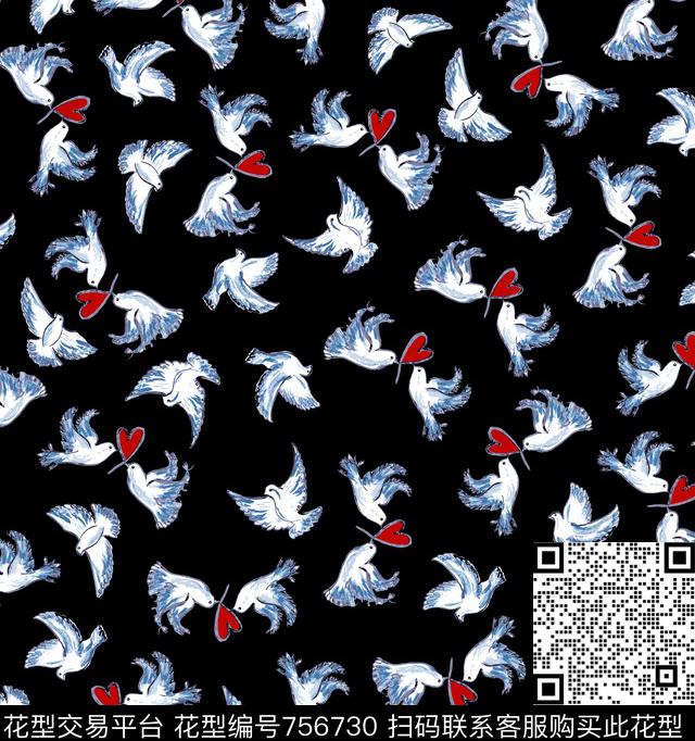 和平鸽数码印花华亿平台下载（图片编号: 756730） - 瓦栏（Walan）