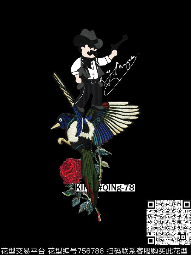 卡通抽象潮牌数码印花华亿平台下载（图片编号: 756786） - 瓦栏（Walan）