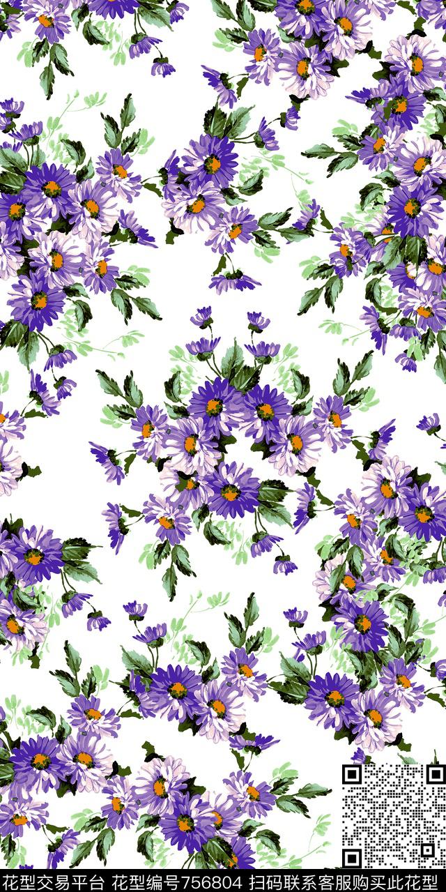 乱花小碎花数码花卉类数码印花华亿平台下载（图片编号: 756804） - 瓦栏（Walan）