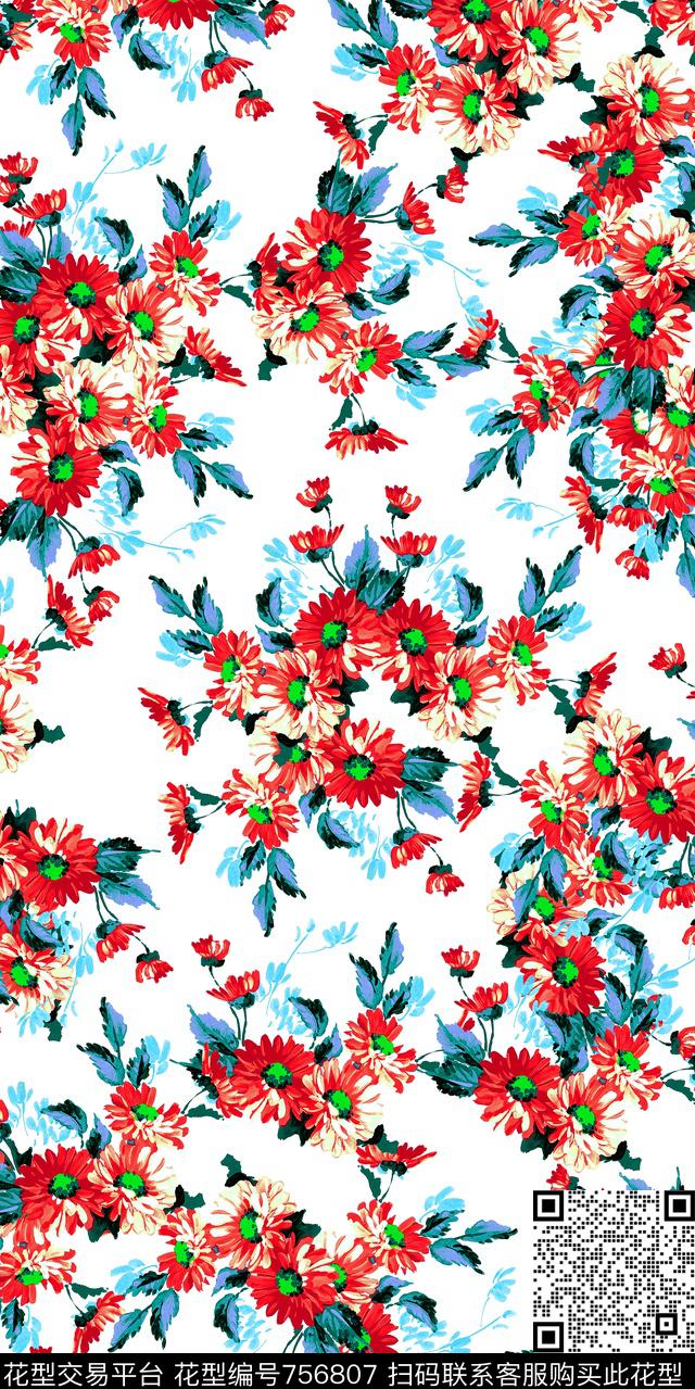 乱花小碎花数码花卉类数码印花华亿平台下载（图片编号: 756807） - 瓦栏（Walan）