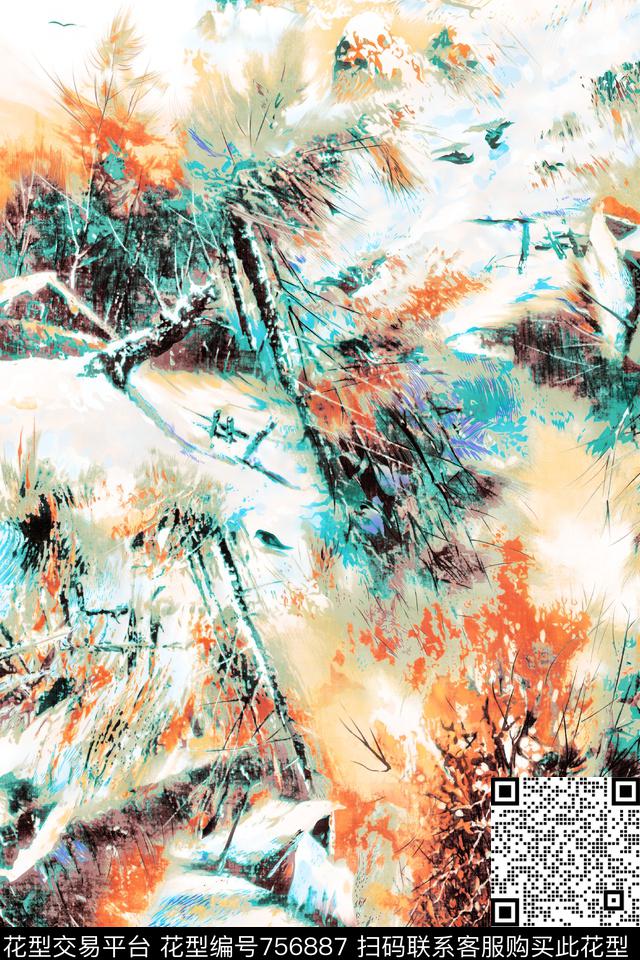 数码花大气抽象乱花春秋华亿平台数码印花华亿平台下载（图片编号: 756887） - 瓦栏（Walan）