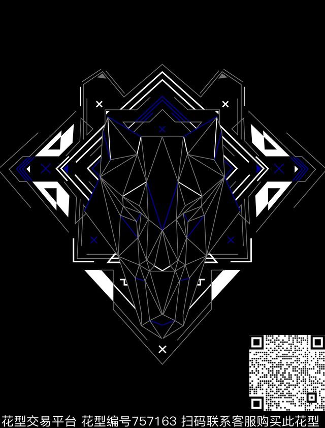 胸花图案大牌风胸前独幅数码印花华亿平台下载（图片编号: 757163） - 瓦栏（Walan）