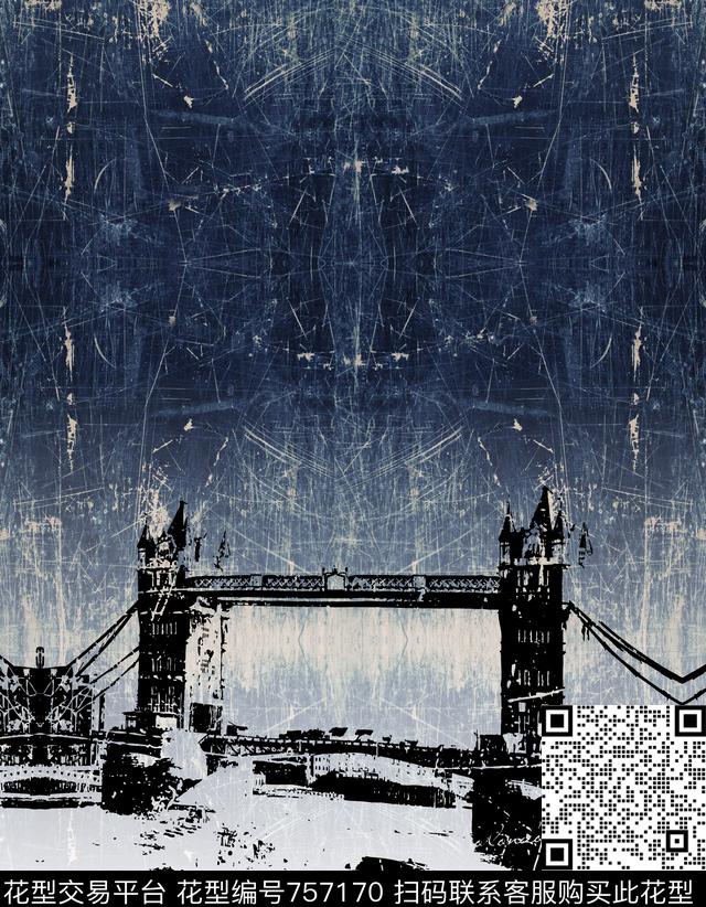 胸花图案大牌风胸前独幅数码印花华亿平台下载（图片编号: 757170） - 瓦栏（Walan）