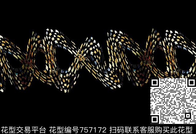 胸花图案大牌风胸前独幅数码印花华亿平台下载（图片编号: 757172） - 瓦栏（Walan）