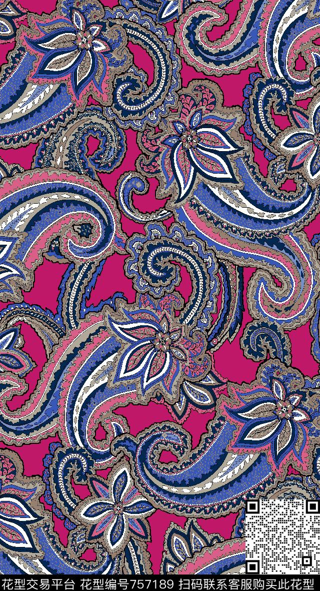 腰果佩斯利火腿花传统印花华亿平台下载（图片编号: 757189） - 瓦栏（Walan）