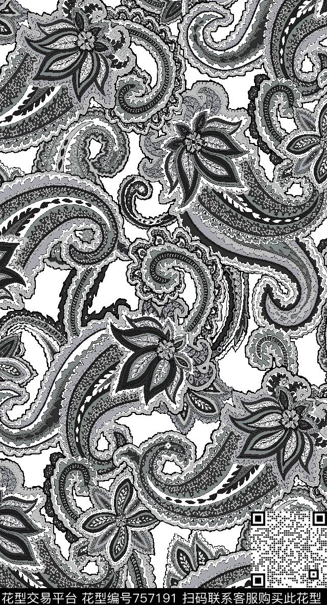 腰果佩斯利火腿花传统印花华亿平台下载（图片编号: 757191） - 瓦栏（Walan）