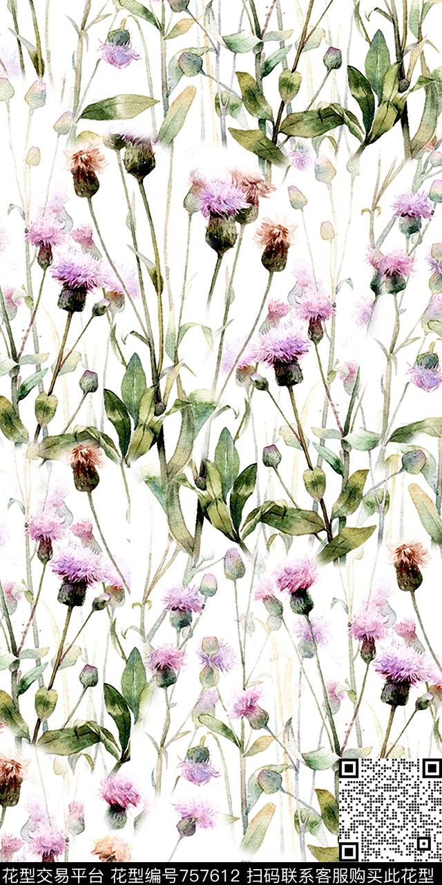 满版花数码花卉类乱花数码印花华亿平台下载（图片编号: 757612） - 瓦栏（Walan）