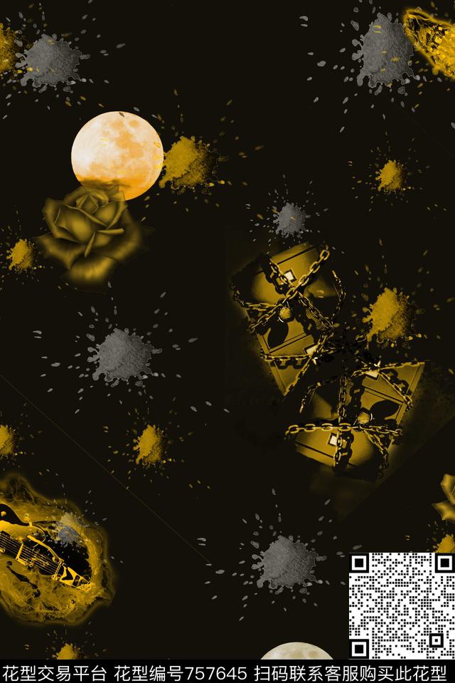 血红花卉透明花数码印花华亿平台下载（图片编号: 757645） - 瓦栏（Walan）