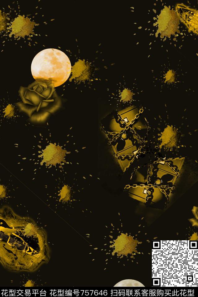 血红花卉透明花数码印花华亿平台下载（图片编号: 757646） - 瓦栏（Walan）