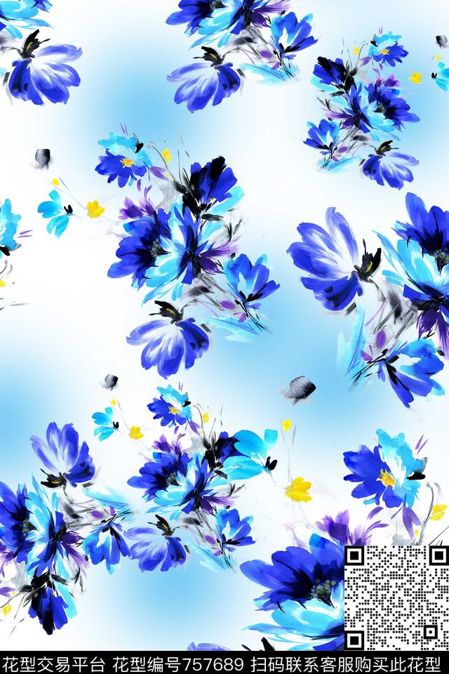 花卉数码印花华亿平台下载（图片编号: 757689） - 瓦栏（Walan）