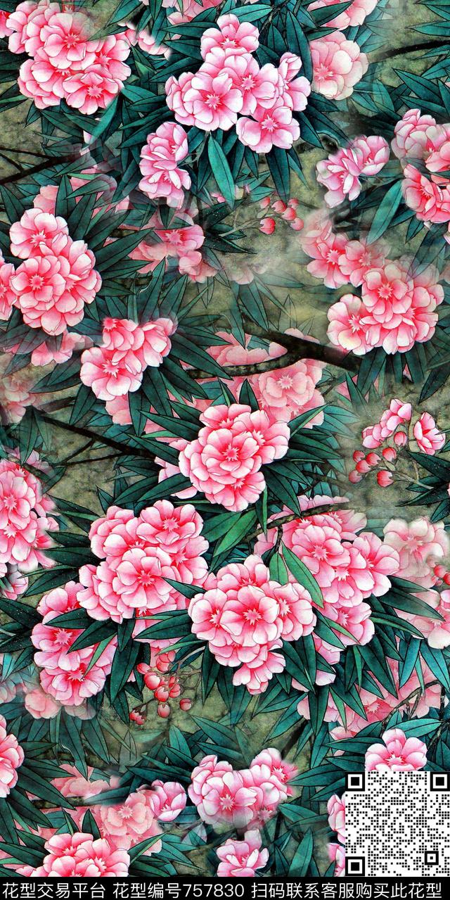 乱花满版花数码花卉类数码印花华亿平台下载（图片编号: 757830） - 瓦栏（Walan）