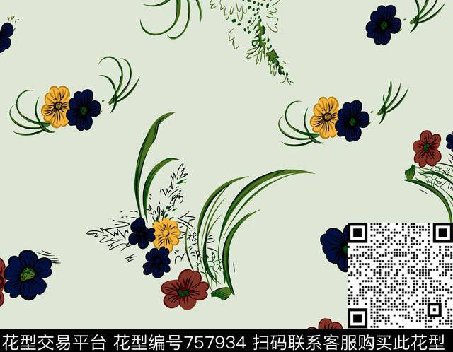 乱花传统印花华亿平台下载（图片编号: 757934） - 瓦栏（Walan）